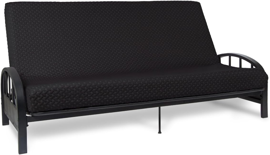 Milliard Metal Futon Frame – Full Size Futon Frame, Convertible Sofa Bed, Sleek Black Low-Profile Design, Space-Saving, Durable & Easy Assembly - Perfect for Modern Living, Apartments & Guest Rooms