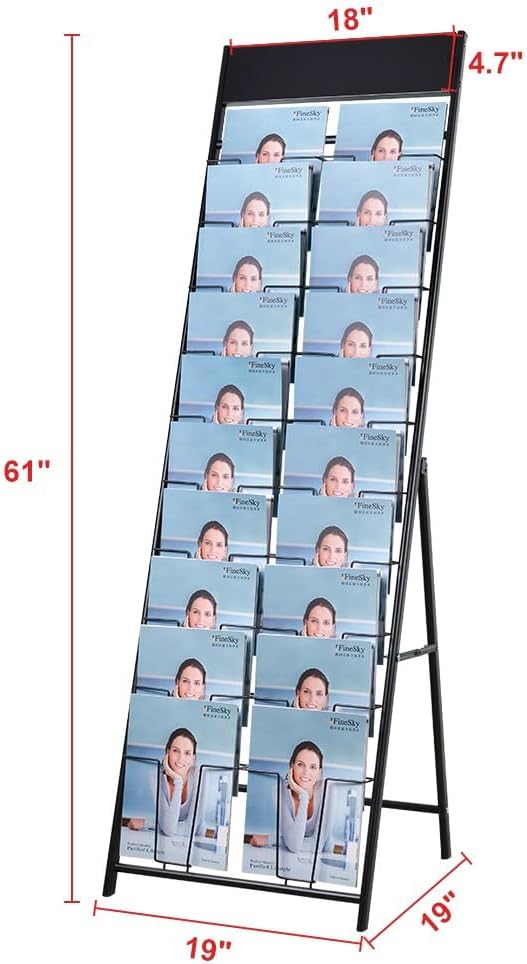 magazine display stand Double A4 width 10 layer brochure display stand for trade show and Public areas (Double A4 width)