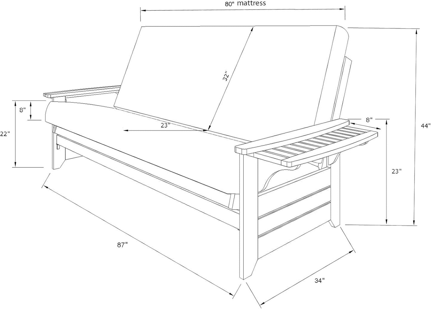 Kodiak Furniture Phoenix Futon Frame