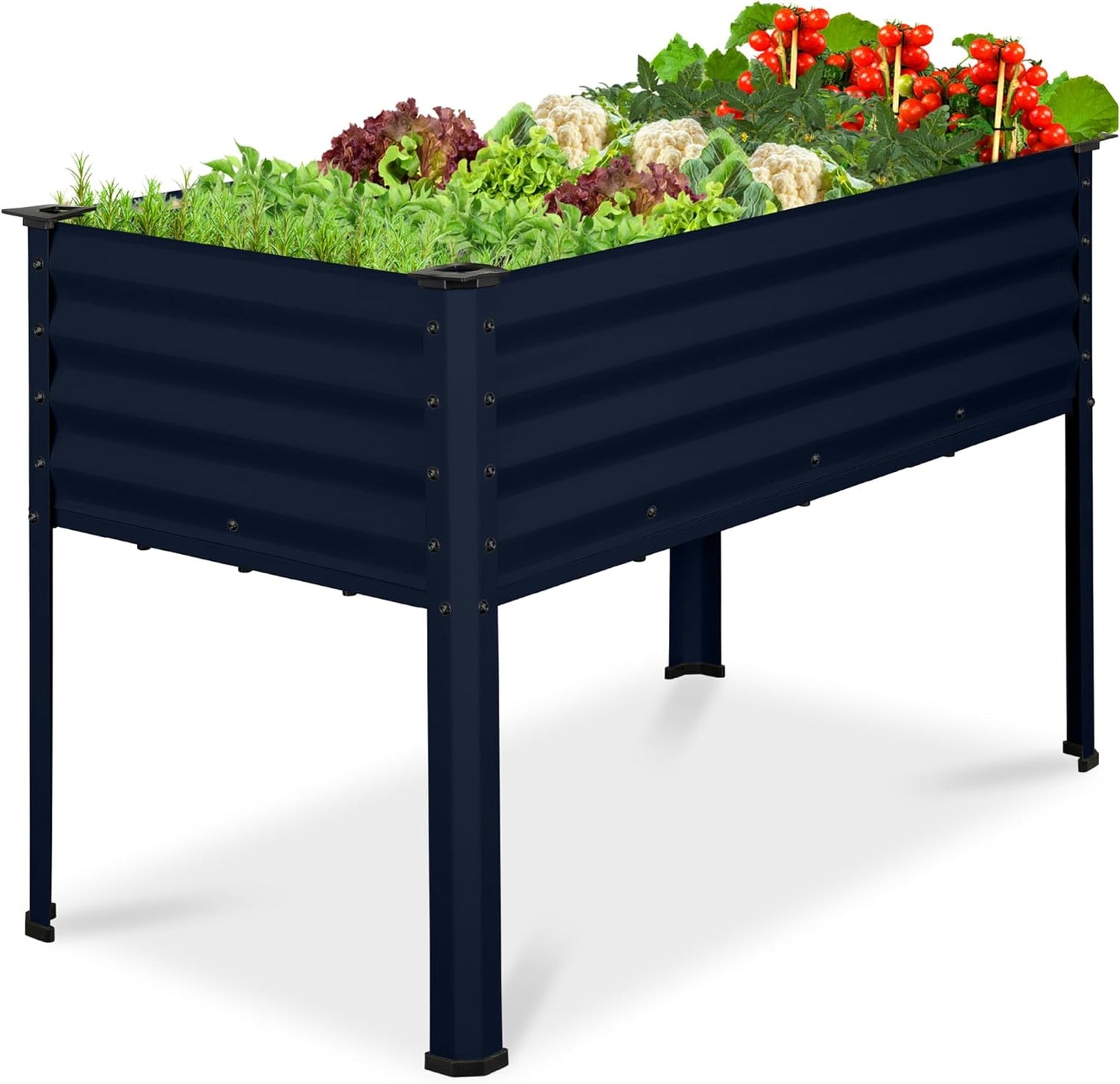 Best Choice Products 48x24x30in Galvanized Raised Garden Bed, Metal Elevated Planter Box, Vegetable Garden for Backyard, Patio, Balcony - Charcoal