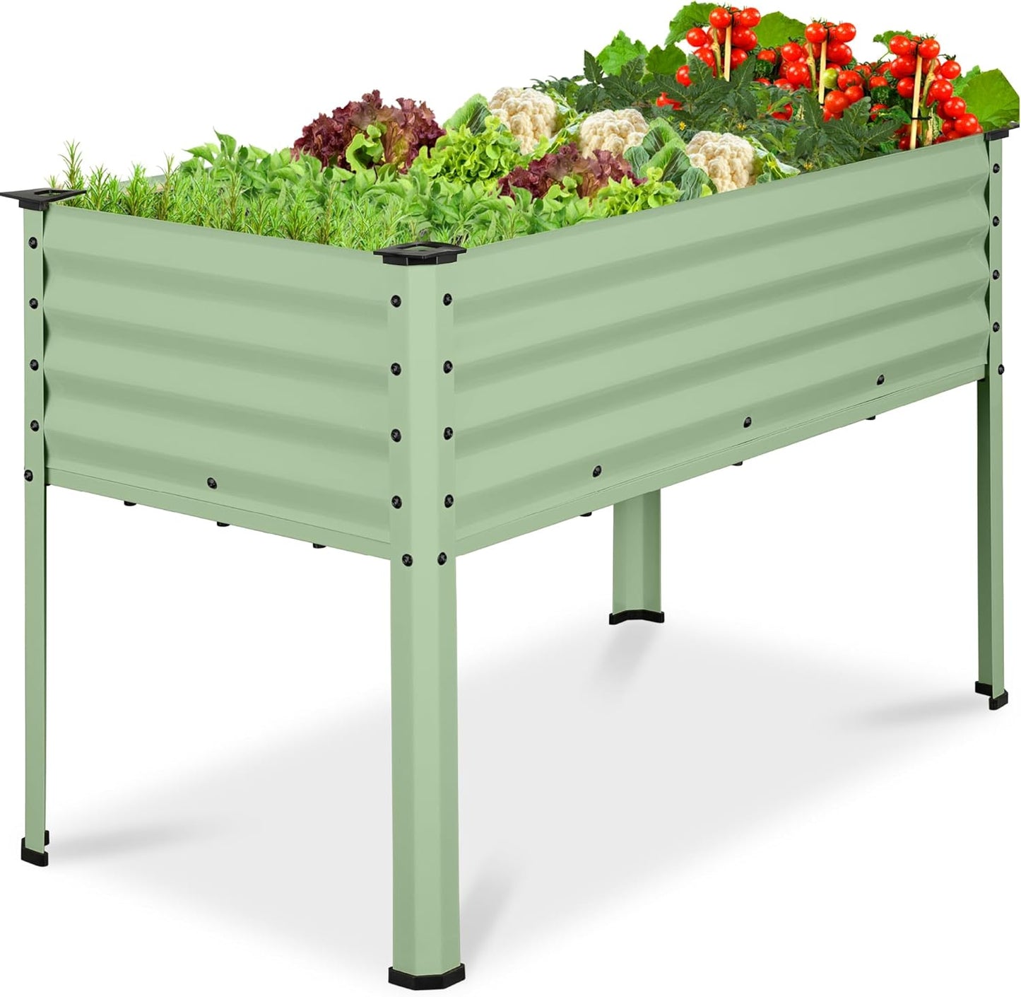 Best Choice Products 48x24x30in Galvanized Raised Garden Bed, Metal Elevated Planter Box, Vegetable Garden for Backyard, Patio, Balcony - Charcoal