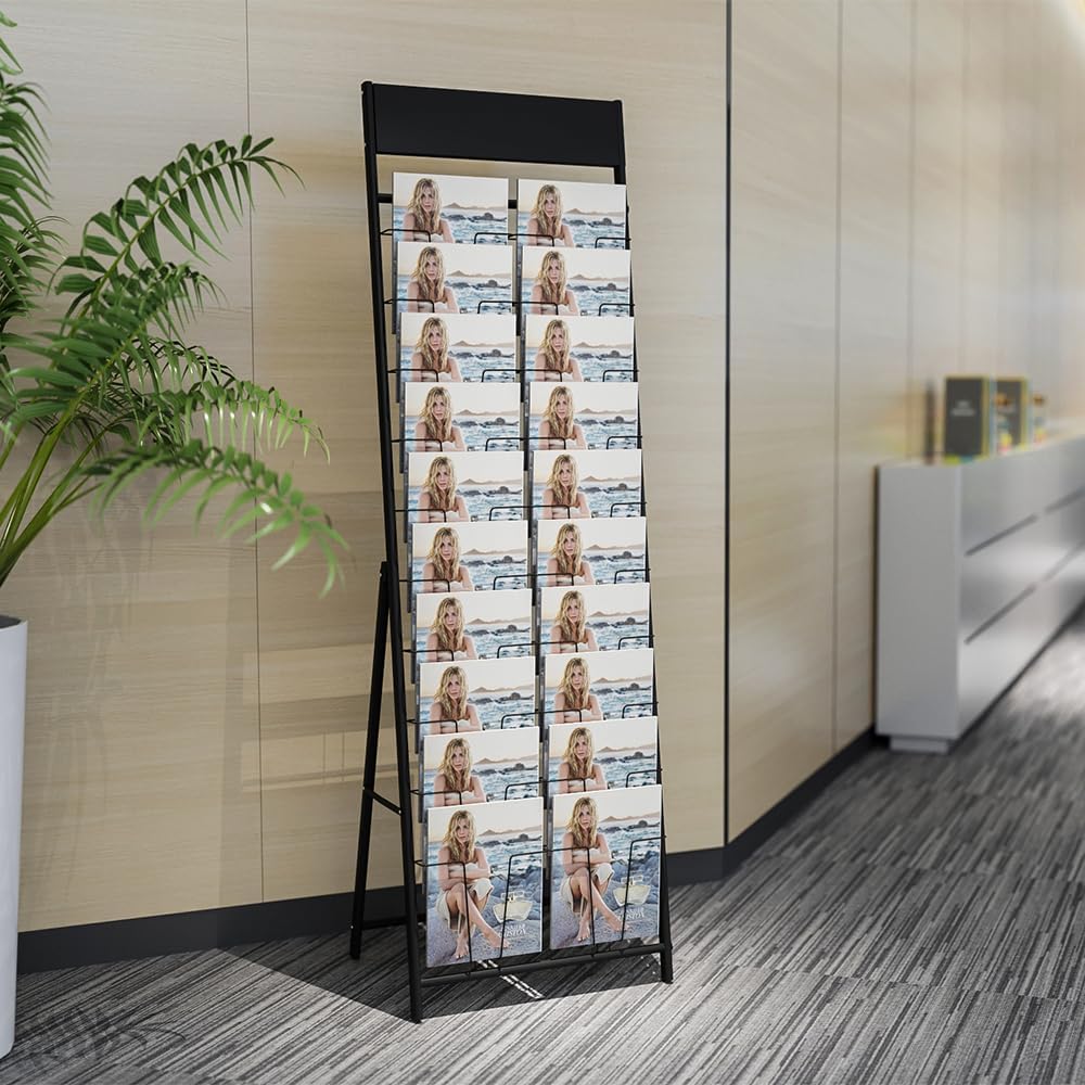 magazine display stand Double A4 width 10 layer brochure display stand for trade show and Public areas (Double A4 width)