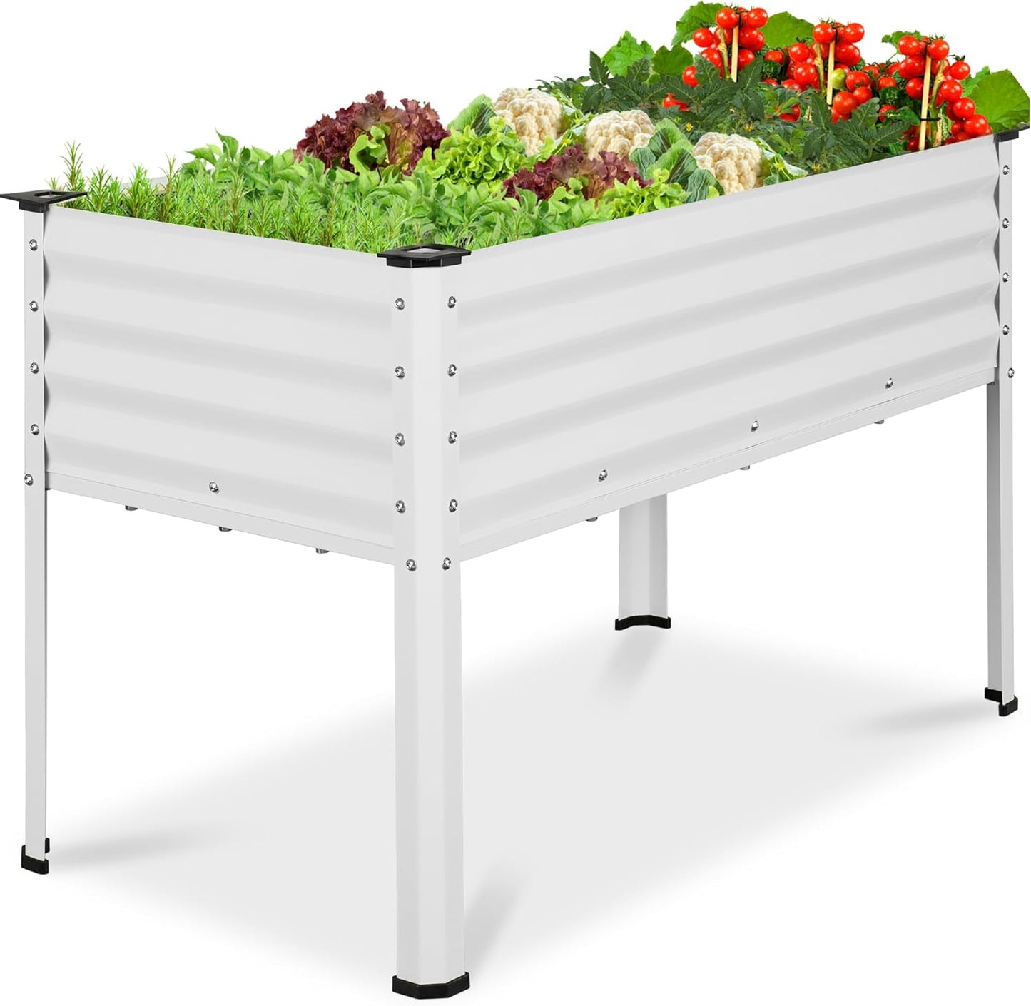 Best Choice Products 48x24x30in Galvanized Raised Garden Bed, Metal Elevated Planter Box, Vegetable Garden for Backyard, Patio, Balcony - Charcoal