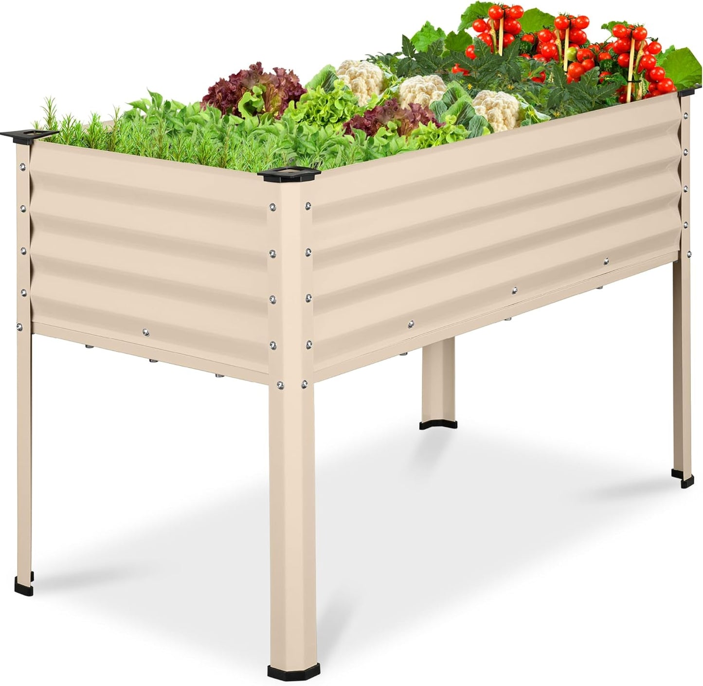 Best Choice Products 48x24x30in Galvanized Raised Garden Bed, Metal Elevated Planter Box, Vegetable Garden for Backyard, Patio, Balcony - Charcoal