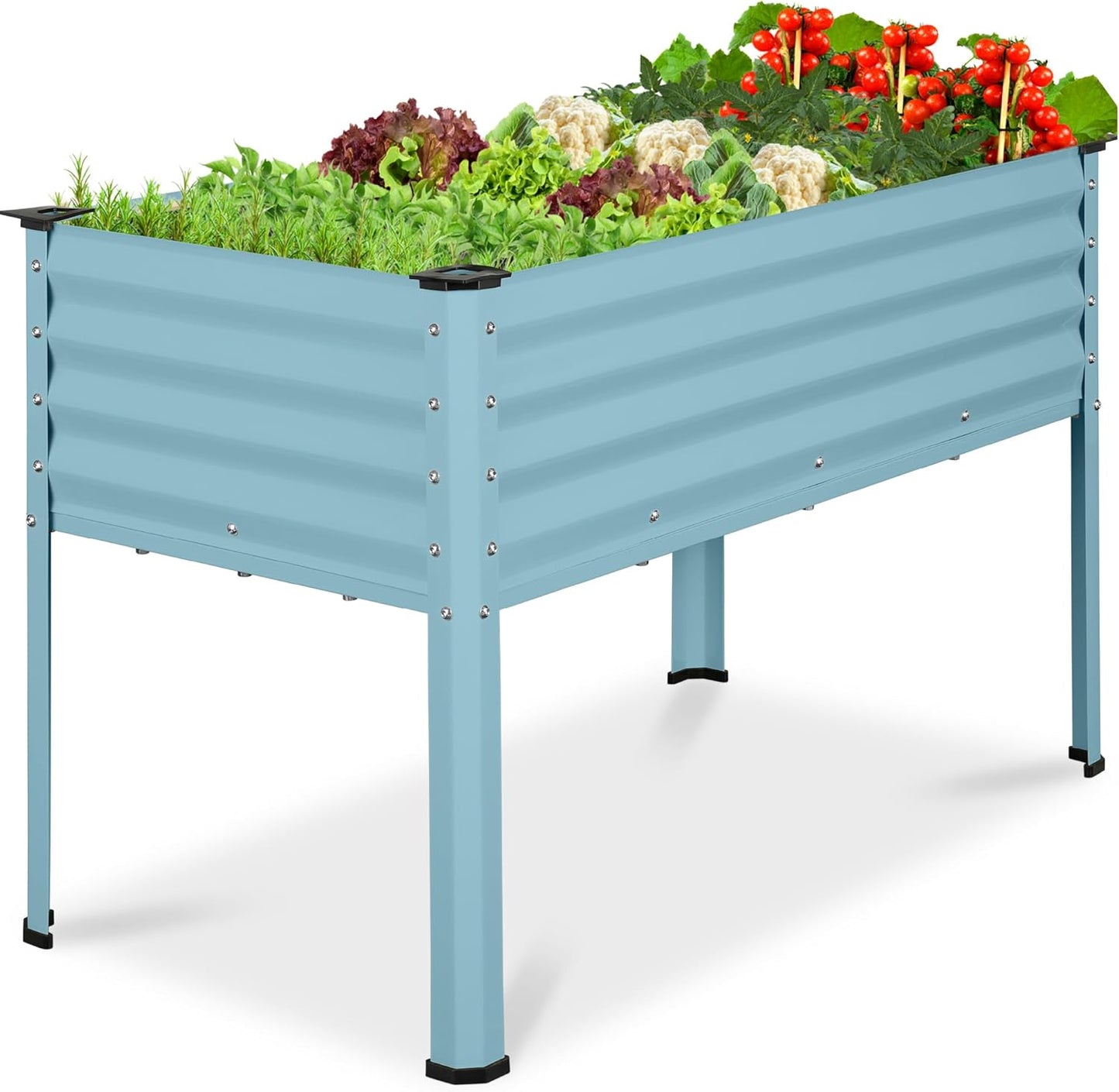 Best Choice Products 48x24x30in Galvanized Raised Garden Bed, Metal Elevated Planter Box, Vegetable Garden for Backyard, Patio, Balcony - Charcoal