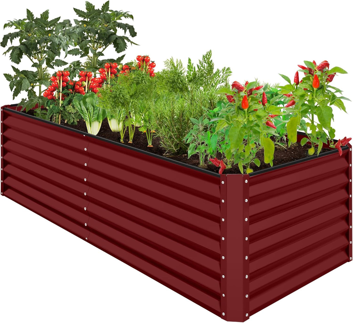 Best Choice Products 8x4x2ft Outdoor Metal Raised Garden Bed, Deep Root Planter Box for Vegetables, Flowers, Herbs, and Succulents w/ 478 Gallon Capacity - Gray