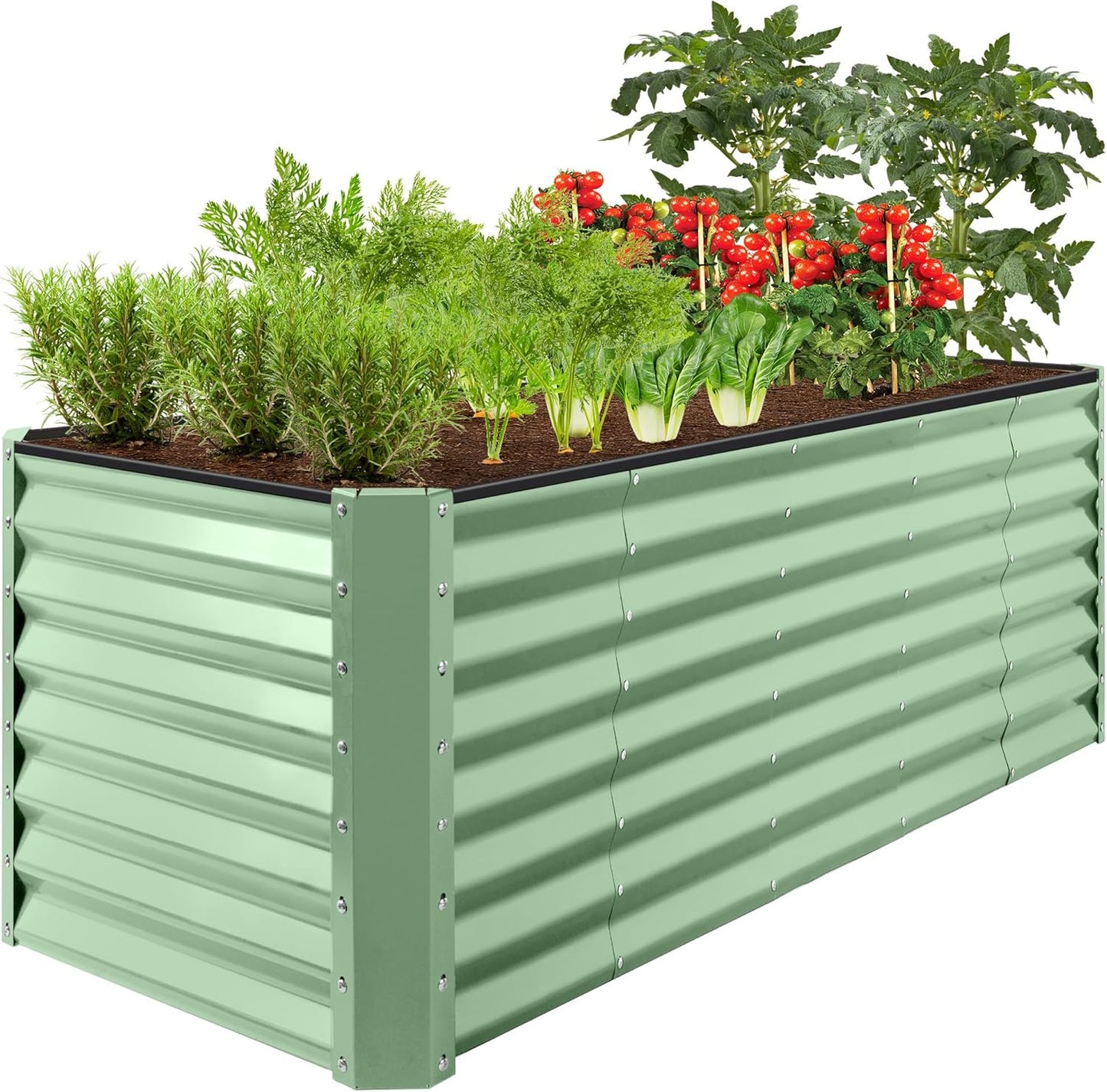 Best Choice Products 8x4x2ft Outdoor Metal Raised Garden Bed, Deep Root Planter Box for Vegetables, Flowers, Herbs, and Succulents w/ 478 Gallon Capacity - Gray