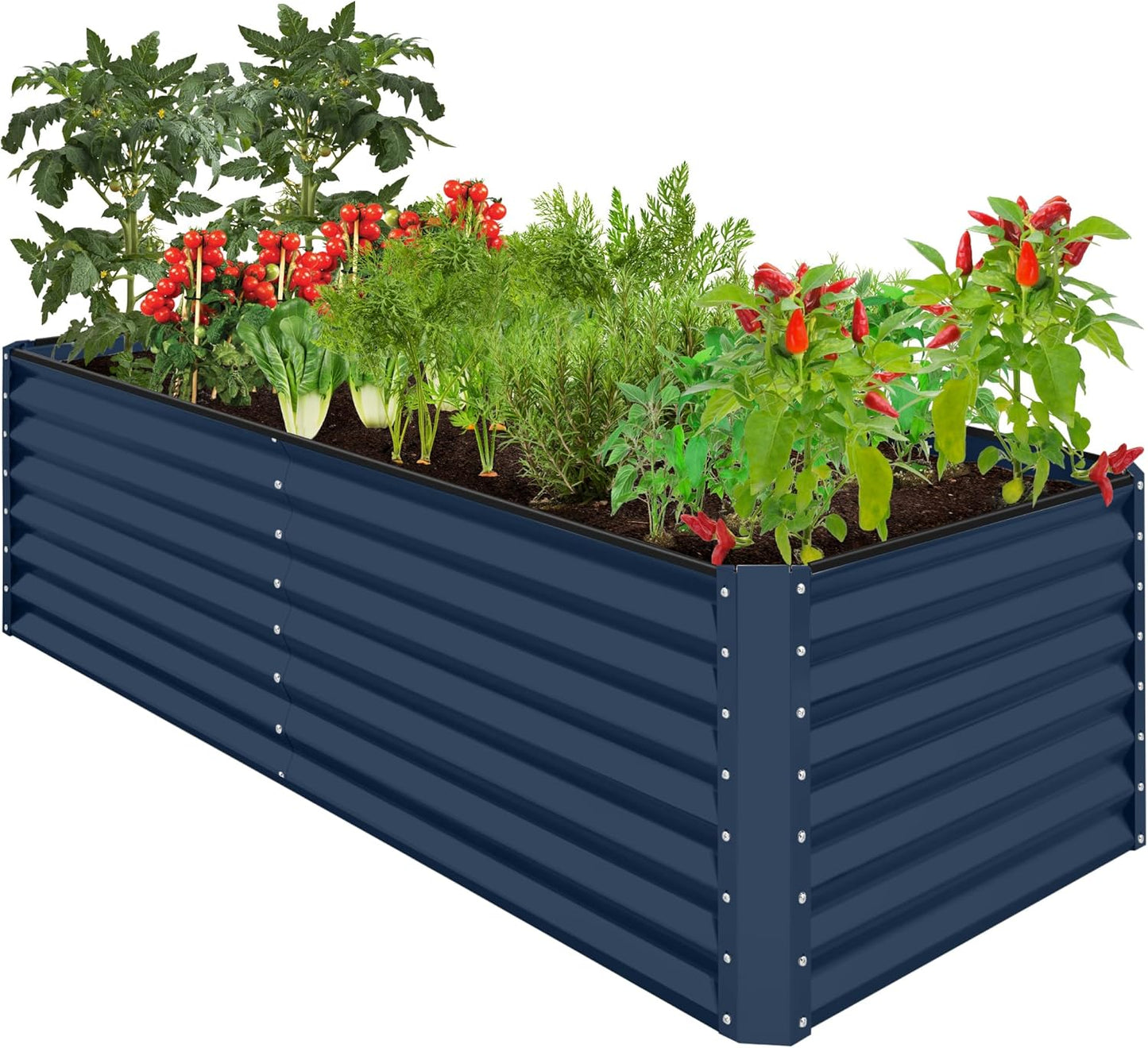 Best Choice Products 8x4x2ft Outdoor Metal Raised Garden Bed, Deep Root Planter Box for Vegetables, Flowers, Herbs, and Succulents w/ 478 Gallon Capacity - Gray