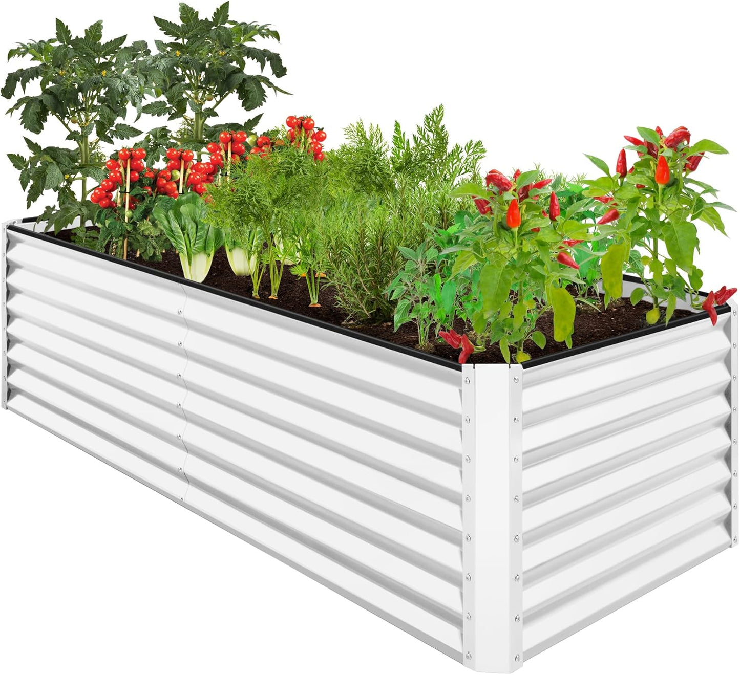 Best Choice Products 8x4x2ft Outdoor Metal Raised Garden Bed, Deep Root Planter Box for Vegetables, Flowers, Herbs, and Succulents w/ 478 Gallon Capacity - Gray