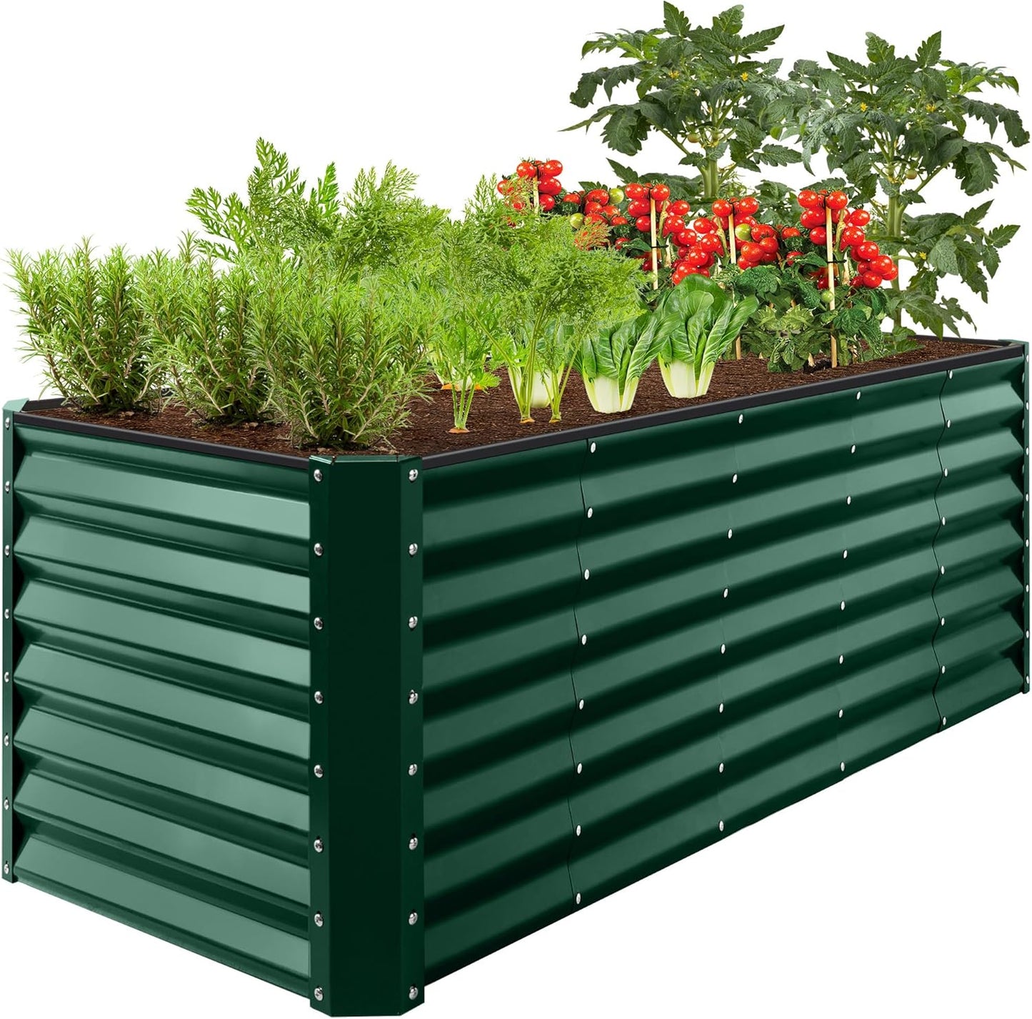 Best Choice Products 8x4x2ft Outdoor Metal Raised Garden Bed, Deep Root Planter Box for Vegetables, Flowers, Herbs, and Succulents w/ 478 Gallon Capacity - Gray
