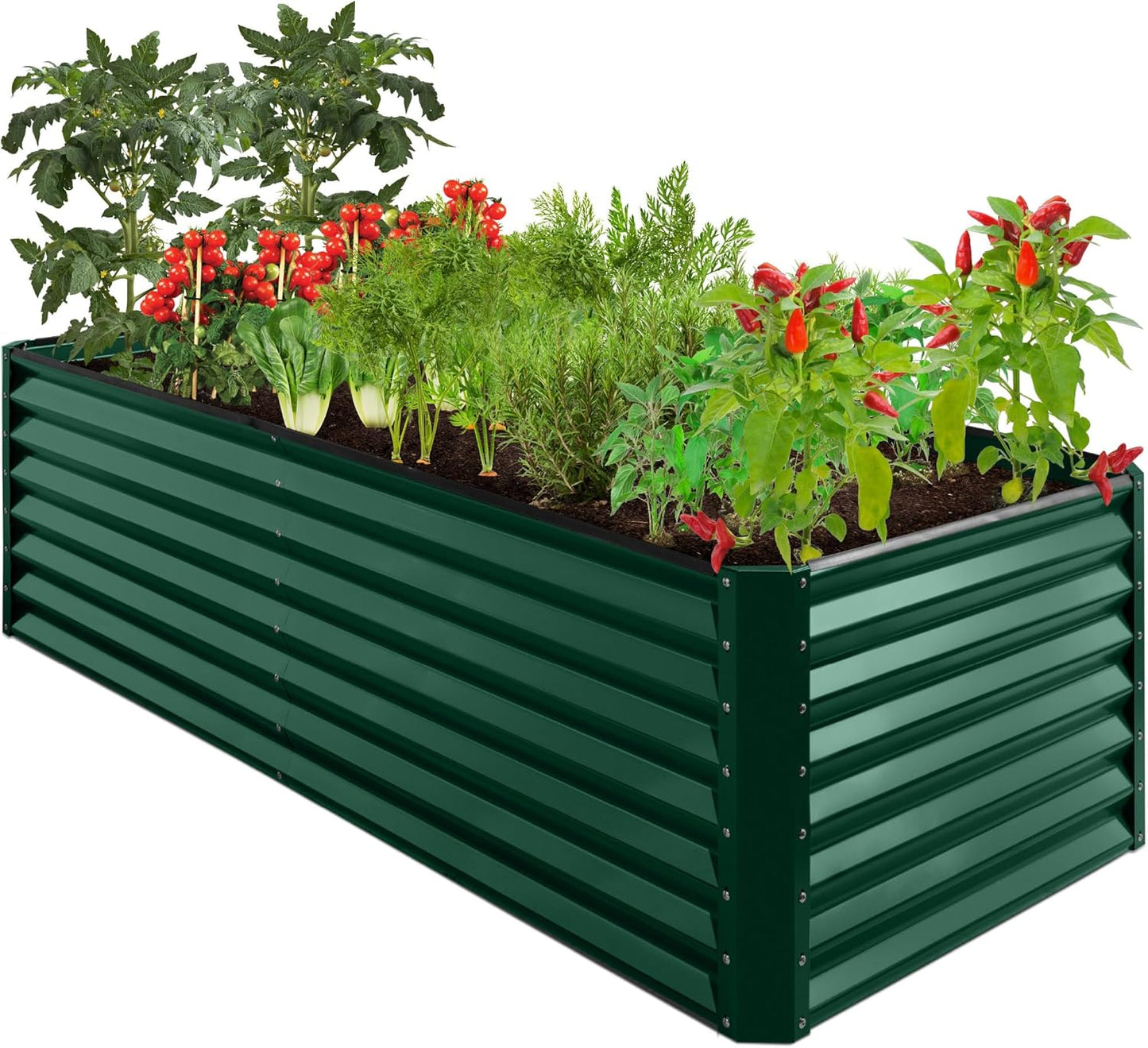 Best Choice Products 8x4x2ft Outdoor Metal Raised Garden Bed, Deep Root Planter Box for Vegetables, Flowers, Herbs, and Succulents w/ 478 Gallon Capacity - Gray