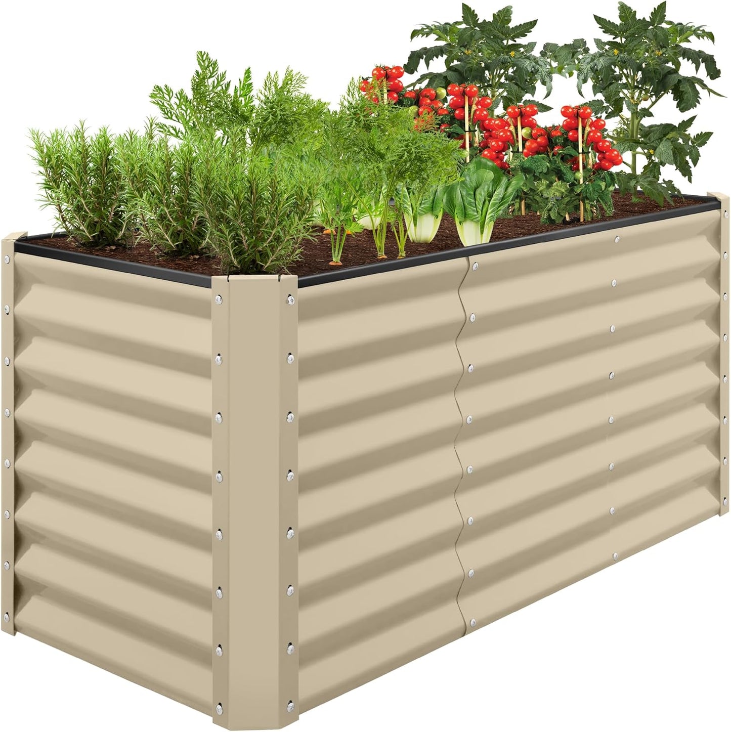 Best Choice Products 8x4x2ft Outdoor Metal Raised Garden Bed, Deep Root Planter Box for Vegetables, Flowers, Herbs, and Succulents w/ 478 Gallon Capacity - Gray