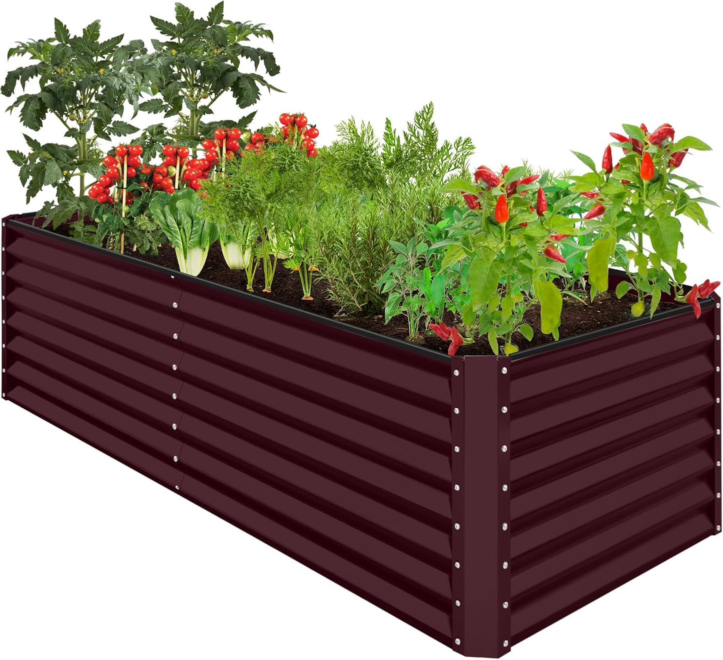 Best Choice Products 8x4x2ft Outdoor Metal Raised Garden Bed, Deep Root Planter Box for Vegetables, Flowers, Herbs, and Succulents w/ 478 Gallon Capacity - Gray
