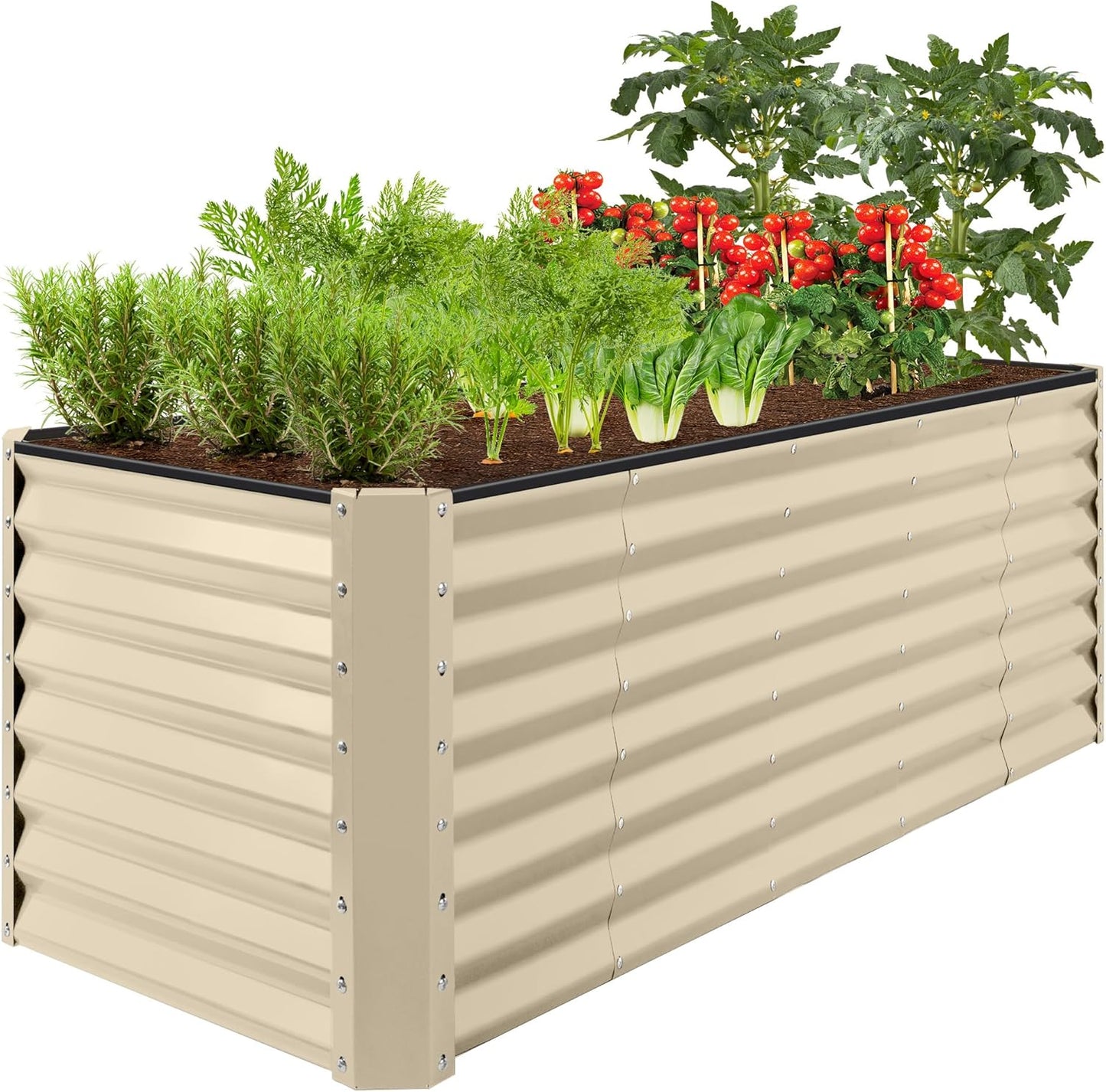 Best Choice Products 8x4x2ft Outdoor Metal Raised Garden Bed, Deep Root Planter Box for Vegetables, Flowers, Herbs, and Succulents w/ 478 Gallon Capacity - Gray