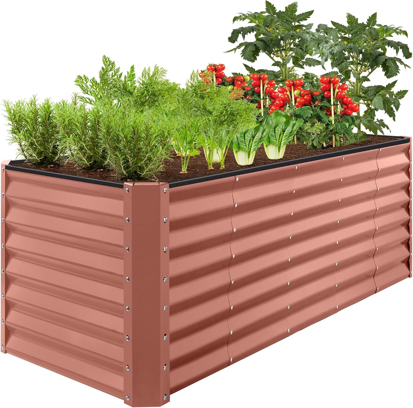 Best Choice Products 8x4x2ft Outdoor Metal Raised Garden Bed, Deep Root Planter Box for Vegetables, Flowers, Herbs, and Succulents w/ 478 Gallon Capacity - Gray
