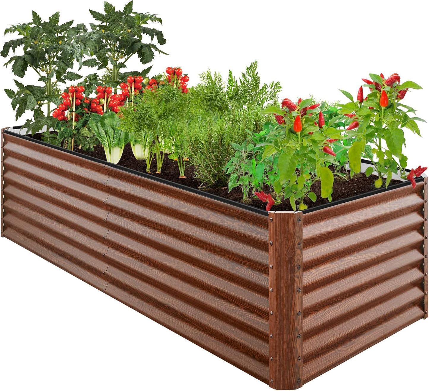Best Choice Products 8x4x2ft Outdoor Metal Raised Garden Bed, Deep Root Planter Box for Vegetables, Flowers, Herbs, and Succulents w/ 478 Gallon Capacity - Gray
