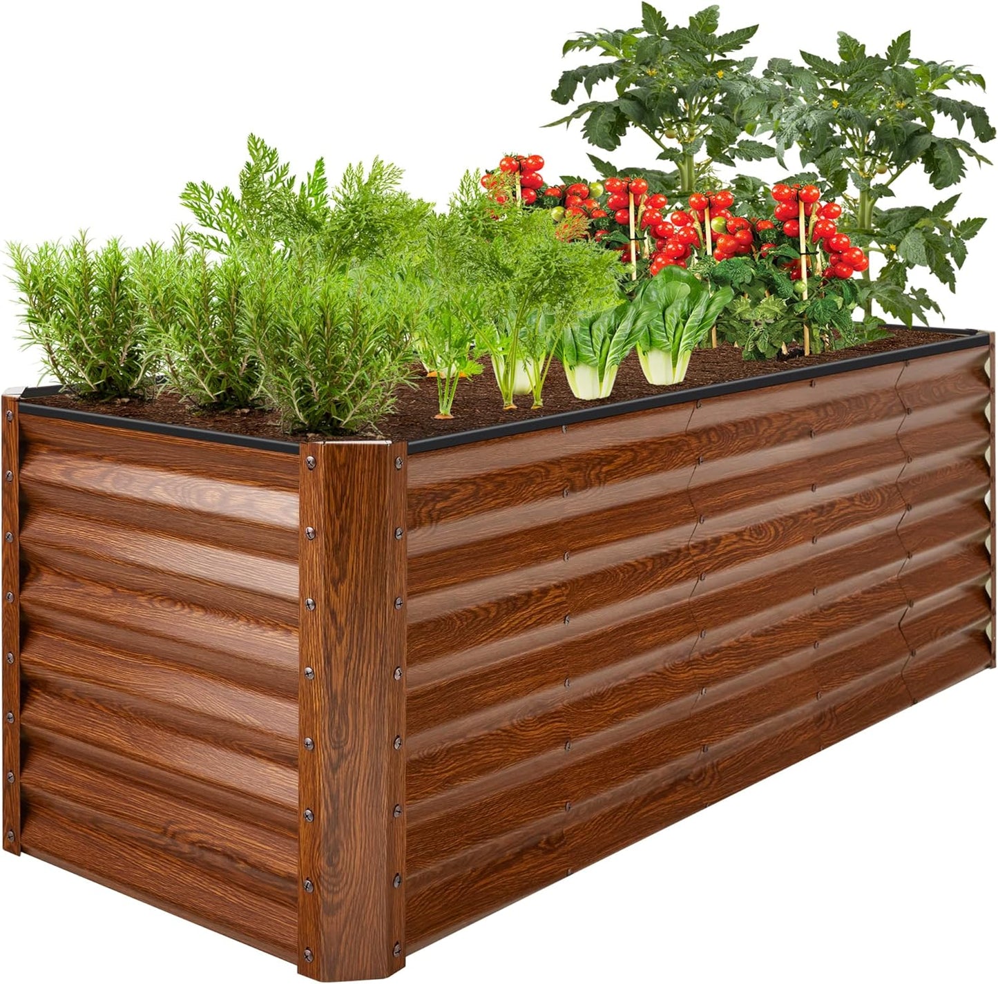 Best Choice Products 8x4x2ft Outdoor Metal Raised Garden Bed, Deep Root Planter Box for Vegetables, Flowers, Herbs, and Succulents w/ 478 Gallon Capacity - Gray