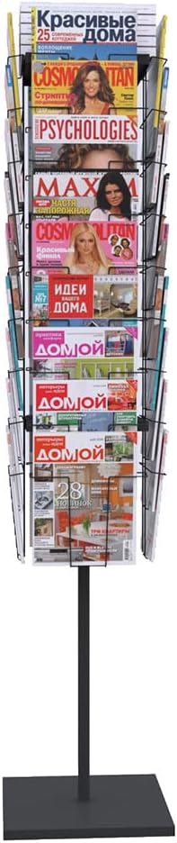 Rotating Brochure Display Stand,Detachable Magazine Rack with 36 Pockets,63inch Floor Standing Literature Display Stand