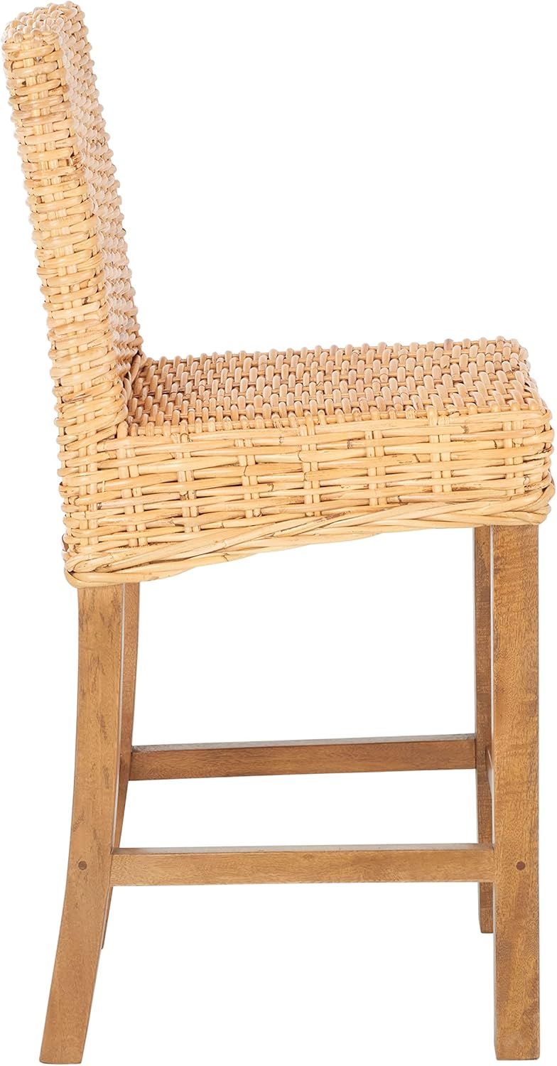 SAFAVIEH Home Tobie Natural Rattan 24-inch Counter Stool