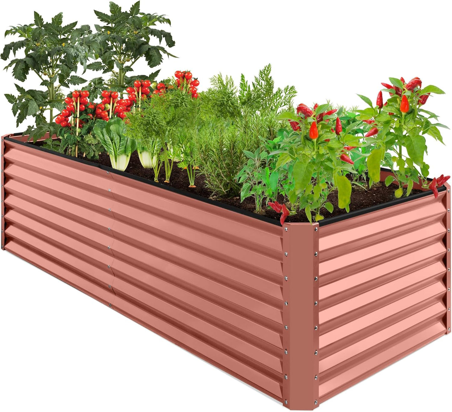 Best Choice Products 8x4x2ft Outdoor Metal Raised Garden Bed, Deep Root Planter Box for Vegetables, Flowers, Herbs, and Succulents w/ 478 Gallon Capacity - Gray