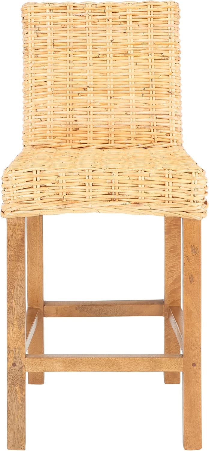 SAFAVIEH Home Tobie Natural Rattan 24-inch Counter Stool